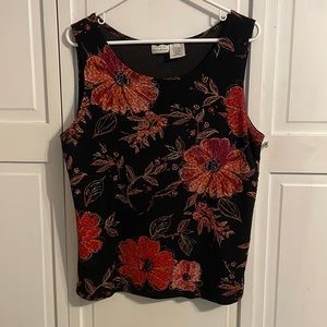 Black floral blouse